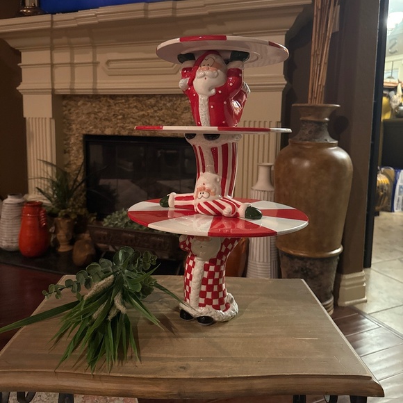 Separable Silvestri Christmas Tumbling Santa's 3 Tier Stands - Picture 1 of 5